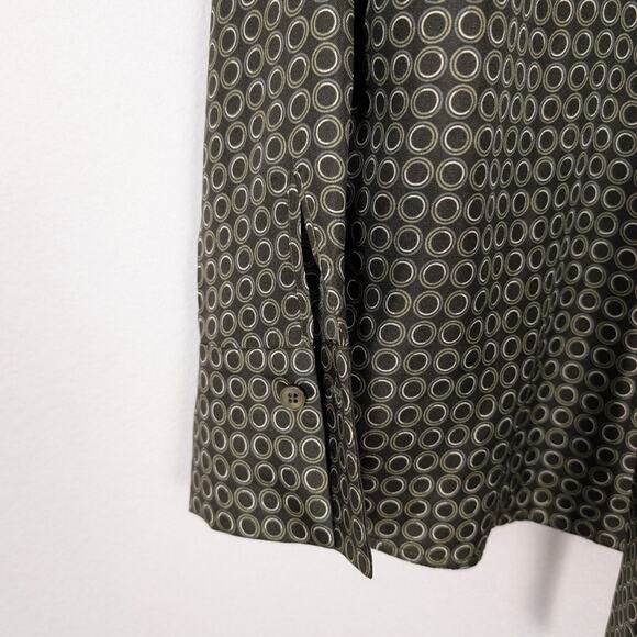 Lafayette 148 New York Diana Green Tie Neck Printed Silk Blouse Size S - Picture 4 of 8